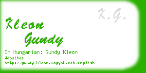 kleon gundy business card